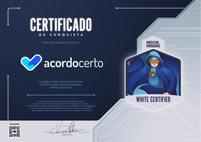 Acordo Certo - Hacker Rangers White Certified