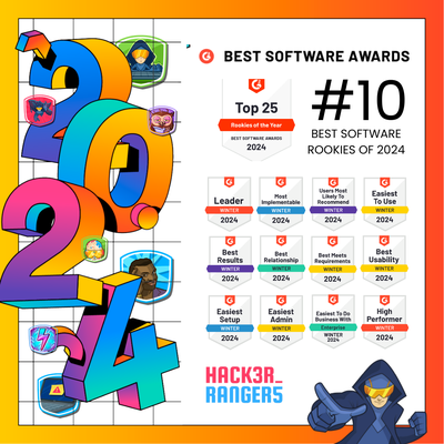 O Hacker Rangers é o 10º melhor software do mundo na Rookies of the Year do G2